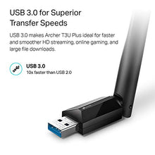 Load image into Gallery viewer, TP-Link USB WiFi Adapter for Desktop PC, AC1300Mbps USB 3.0 WiFi Dual Band Network Adapter with 2.4GHz/5GHz High Gain Antenna(Archer T3U Plus), MU-MIMO, Windows 11/10/8.1/8/7/XP, Mac OS 10.9-10.15
