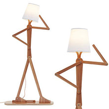Load image into Gallery viewer, HROOME Modern Contemporary Decorative Wood Floor Lamp Reading Standing Adjustable Light for Kids Boys Girls Living Room Bedroom Office Farmhouse - with LED Bulb (Ash)
