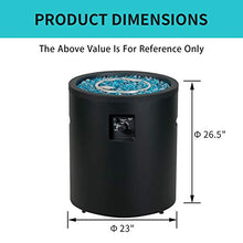 Load image into Gallery viewer, BALI OUTDOORS Gas Fire Pit Propane Fire Column, 23 Inch Cylinder Firepit, 50,000BTU Round Fire pits, Patio Fire Place W/ 22lb Blue Fire Glass, Black
