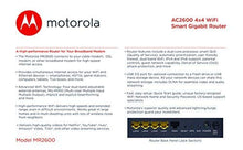 Load image into Gallery viewer, Motorola AC2600 4x4 WiFi Smart Gigabit Router with Extended Range, Model MR2600

