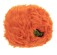 Load image into Gallery viewer, goDog Halloween Furballz Squeaker Plush Pet Toy for Dogs &amp; Puppies, Soft &amp; Durable, Tough &amp; Chew Resistant, Reinforced Seams - Pumpkin Orange, Small
