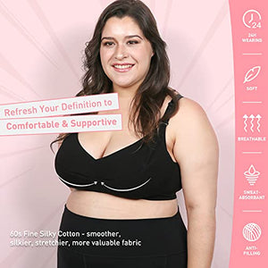 Size-Worriless Pumping Bra Hands Free | Pumping and Nursing Bra in One for Women Plus Size Black