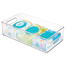 Load image into Gallery viewer, iDesign Plastic Portable Deep Storage Bin with Handles for Organizing Refrigerator, Freezer, Pantry, BPA-Free,8" x 4" x 14.5", Clear
