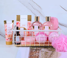 Load image into Gallery viewer, Spa Luxetique Spa Baskets for Women, Luxury 15 Piece Home Spa Set Includes Massage Oil, Bath Salt, Bubble Bath, Relaxing Spa Gifts for Women, Christmas Gifts for Women
