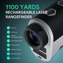 Load image into Gallery viewer, Golf Rangefinder with Slope, THGOLF 1100 Yards Rechargeable Golf Laser Rangefinder with Flag Acquisition, Pulse Vibration and Fast Focus System, 6X Magnification, ±1 Yard Accuracy
