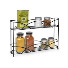 Load image into Gallery viewer, Spectrum Diversified Countertop Rack Cabinet Pantry Organization &amp; Storage, 2-Tier Spice Organizer with Optional Wall Mount, Black
