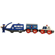 Load image into Gallery viewer, On Track USA Wooden Train Set Battery Operated Action Rescue Trains Includes 3 Magnetic Motorized Engines and 6 Cars, Compatible with Wooden Train Tracks From All Major Brands (Batteries Not Included)

