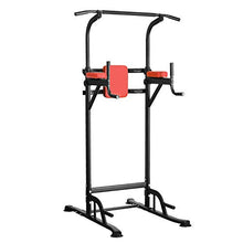 Load image into Gallery viewer, PUPZO Pull Up Bars Power Tower Workout Dip Stands Push-Up Station Strength Training Fitness Equipment for Home Gym (Red &amp; Black)
