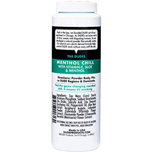 Load image into Gallery viewer, Dude Products Body Powder, Menthol Chill 4 Ounce Bottle Natural Deodorizers Cooling Menthol &amp; Aloe, Talc Free Formula, Corn-Starch Based Daily Post-Shower Deodorizing Powder for Men, Cooling Menthol
