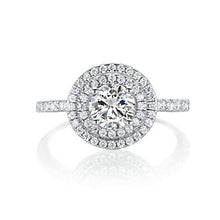 Load image into Gallery viewer, White Gold Plated Halo Cubic Zirconia Engagement Ring for Women Girls (6)
