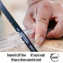Load image into Gallery viewer, eatelle Frameless Shower Door Bottom Seal with Drip Rail - 3/16" (5mm) Thick, 36" Long Sweep - Glass Door Seal Strip Ultra Clear Durable Polycarbonate Stop Shower Leaks
