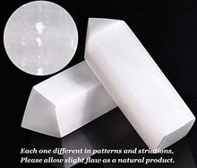 Load image into Gallery viewer, AMOYSTONE Selenite Tower Crystals and Healing Stones Wands Crystal Points 4 Sides Tower Large 6" Tall 1 PC
