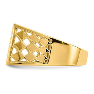 14k Yellow Gold 12.0x12.5mm Mens Signet Band Ring Size 10.00 Man Fine Jewelry For Dad Mens Gifts For Him