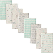 Load image into Gallery viewer, Gerber Baby 8-Pack Flannel Burp Cloth, Stars, 20" x 14"
