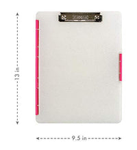 Load image into Gallery viewer, Dexas Slimcase 2 Storage Clipboard with Side Opening, Natural Glitter with Pink Binding
