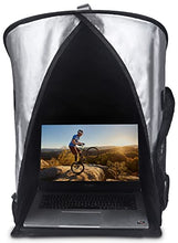 Load image into Gallery viewer, Laptop Sun Shade Tent Dome v2.0 for Working Outside Glare | Fits up to 15" Inch Screen Reflective Silver Sleeve Hood Visor | Portable Umbrella Shield Privacy Cover for Work from Home Computer
