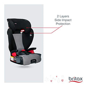 Britax Midpoint Belt-Positioning Booster Seat - 2 Layer Impact Protection - 40 to 120 Pounds - DualComfort Moisture Wicking Fabric, Gray