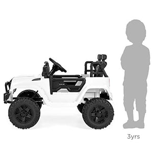 Best Choice Products 12V Kids Ride On Truck Car w/Parent Remote Control, Spring Suspension, LED Lights, AUX Port - White