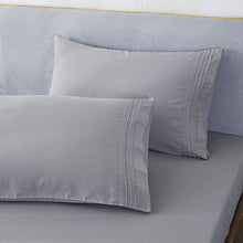 Load image into Gallery viewer, Shilucheng Queen Size Bed Sheets Set Microfiber 1800 Thread Count Percale Super Soft and Comforterble 16 Inch Deep Pockets Wrinkle Fade and Hypoallergenic - 4 Piece (Queen, Grey)
