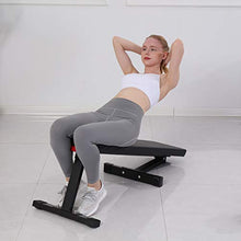 Load image into Gallery viewer, Flat Weight Workout Bench, Load 660lbs Capacity Weight Bench for Weight Training and Abdominal Training, Utility Workout Benches for Home Gym, Folding Supine Board, Sit Up Bench (Black,B)
