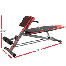 Load image into Gallery viewer, Finer Form UPGRADED Multi-Functional Bench for Full All-in-One Body Workout – Hyper Back Extension, Roman Chair, Adjustable Ab Sit up Bench, Decline Bench, Flat Bench
