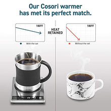 Load image into Gallery viewer, COSORI Coffee Mug Warmer &amp; Mug Set, Beverage Cup Warmer for Desk Home Office Use, Coffee gifts, Electric 24 Watt, Touch Tech &amp; LCD Digital Display, 304 Stainless Steel, 17 oz, Mug lid
