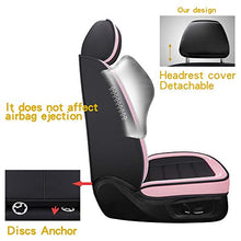 Load image into Gallery viewer, BABYBLU Leather Car Seat Covers Full Set for Women，Men,Water Proof Synthetic Leather for Cars SUV Pick-up Truck Universal Fit Set for Auto Interior Accessories(Airbag Compatible) (Pink)
