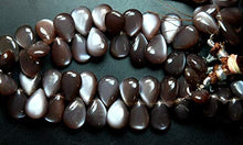 Load image into Gallery viewer, BEADS GEMSTONE 8 Inches Full Strand, Super Finest Cut, Full Fire AAA Chocolate Moonstone Smooth Pear Briolettes, Large Size 12-10mm Code-HIGH-3964
