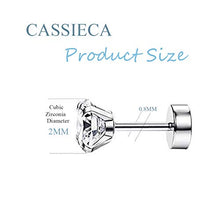 Load image into Gallery viewer, CASSIECA 6 Pairs 20G Cartilage Earring Stud for Women Men 316L Surgical Steel Flat Back Earrings Set, 2-6mm Round CZ Barbell Stud Earrings for Cartilage Tragus Helix Piercing Jewelry
