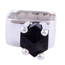 Load image into Gallery viewer, NOVICA Obsidian .925 Sterling Silver Taxco Ring, Facets&#39;
