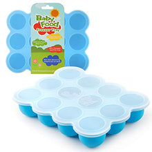 Load image into Gallery viewer, Samuelworld Baby Food Storage Container, 12 Portions Freezer Tray with Lid, 12x2.5oz BPA Free, Silicone, Perfect for Homemade Baby Food, Vegetable &amp; Fruit Purees and Breast Milk
