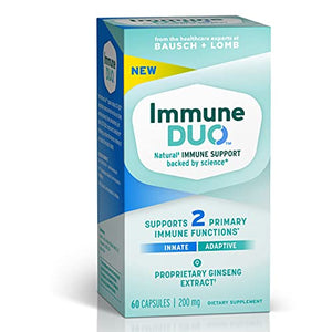 Ginseng Immune Support by Immune Duo, American Ginseng Extract, Dietary Supplement, Naturally Derived, 60 Capsules, 200mg, Multi