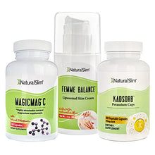 Load image into Gallery viewer, NaturalSlim Women's Wellness Bundle – Femme Balance, Kadsorb &amp; Magicmag C - Progesterone Cream for Women Supporting Hormonal Balance with Potassium and Magnesium Citrate | Formulated by Frank Suarez
