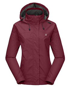 Little Donkey Andy Women’s Waterproof Rain Jacket Lightweight Outdoor Windbreaker Rain Coat Shell for Hiking, Travel Tango Red XL