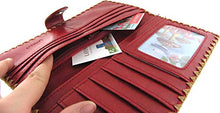 Load image into Gallery viewer, LAVISHY Embroidered Love Hummingbirds &amp; Flower Vegan/Faux Leather Large Flat Wallet (Red)
