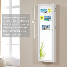 Load image into Gallery viewer, GISSAR Jewelry Mirror Armoire Wall Mount Over The Door Mirror Jewelry Cabinet Storage Mirror Organizer Lockable Full Length Door Mirror(White)
