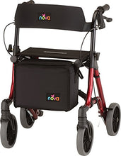 Load image into Gallery viewer, NOVA Medical Products NOVA Forte Rollator Walker, 20&quot; Seat Height, Easy to Fold and Carry Rolling Walker, Red, 4320RD
