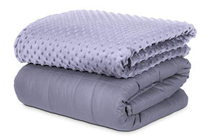 SAFR Home Therapy Weighted Blanket & Removable Cover (60"x80" | 15lbs, Grey)