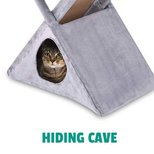 Load image into Gallery viewer, Ruff &#39;n Ruffus Foldable Cat Tower Tree + Free Bonus Handheld Chase Toy + 6 Cat Toys | Plush Folding House with Hammock | Condo | Scratching Pad &amp; Post | &amp; Play Balls | for Kittens | Medium &amp; Large Cat
