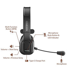 Load image into Gallery viewer, COMEXION Trucker Bluetooth Headset V5.0, Wireless Headset with Noise Canceling&amp;Mute Microphone for Cell Phones, On Ear Bluetooth Headphone with Wireless&amp;Wired Mode for Trucker, Home Office, Skype
