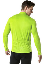 Load image into Gallery viewer, TSLA Men's Long Sleeve Bike Cycling Jersey, Quick Dry Breathable Reflective Biking Shirts with 3 Rear Pockets, Cycle Long Sleeve(mct21) - Neon Yellow, Large
