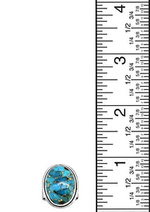 YoTreasure Blue Copper Turquoise Solid Sterling Silver Gemstone Ring