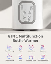 Load image into Gallery viewer, Bottle Warmer, GROWNSY 8-in-1 Fast Baby Milk Warmer with Timer for Breastmilk or Formula, Accurate Temperature Control, with Defrost, Sterili-zing, Keep, Heat Baby Food Jars Function
