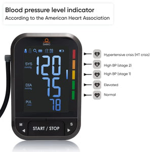 Dario Blood Pressure Monitor Gen2 - Automatic Digital BP Machine with Large Backlit Display Upper Arm Meter and Large Cuff for Accurate Home Use, with Carrying Case (Large 8.75-16.5 in (22-42cm))