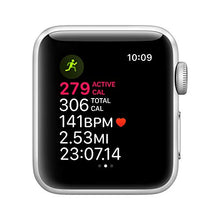 Load image into Gallery viewer, Apple Watch Series 3 (GPS + Cellular, 38mm) - Silver Aluminium Case with White Sport Band
