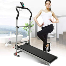Load image into Gallery viewer, LED Display Screen Lightweight Durable Folding Manual Treadmill Working Machine Cardio Fitness Exercise Incline Home Save Space More Suitable for Women
