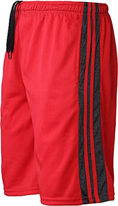Active Club Men's Athletic Gym Shorts with Pockets - Quick Dry Running Workout Training Basketball Shorts - 4 Pack (4 Pack SM109-2, Large, l)