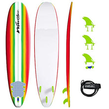 Load image into Gallery viewer, Wavestorm 8ft Classic Longboard Surfboard (Tri-Color Pinline)
