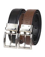 Load image into Gallery viewer, Tommy Hilfiger Men's Reversible Belt, Black/Brown Silver, 36
