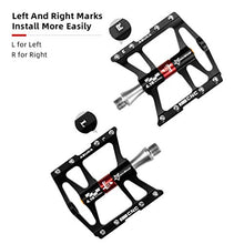 Load image into Gallery viewer, ROCKBROS Advanced 4 Bearings Mountain Bike Pedals Platform Bicycle Flat Alloy Pedals 9/16" Black
